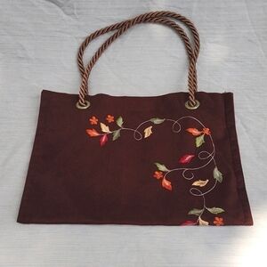 Microsuede Embroidered Purse